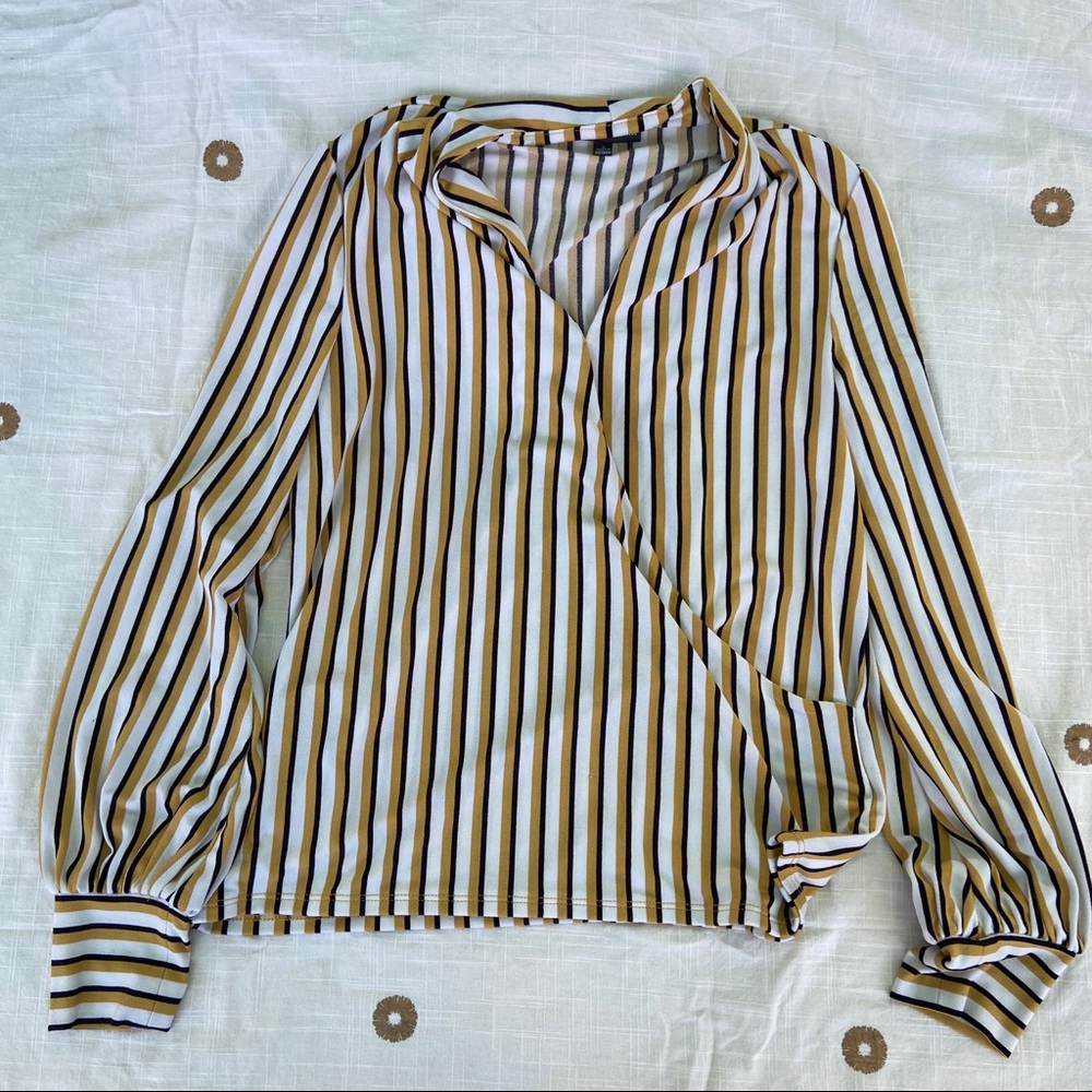 striped business casual blouse